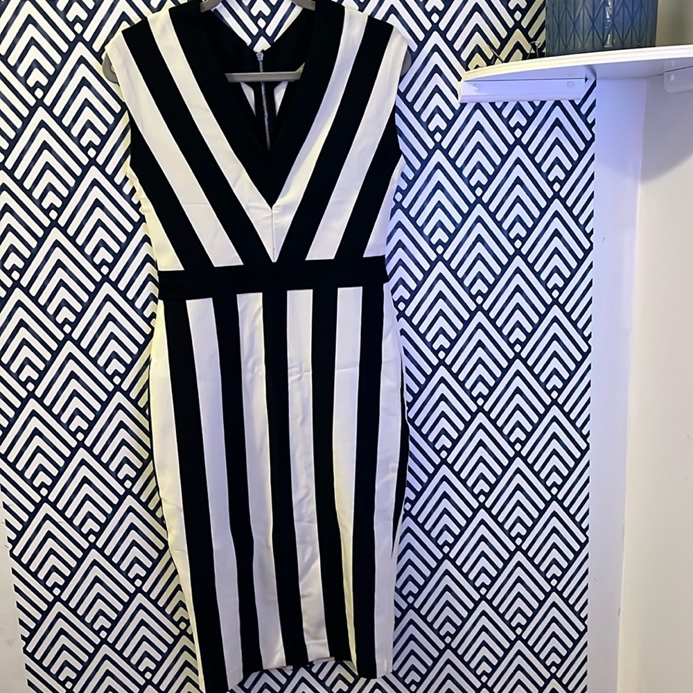black and white dress
